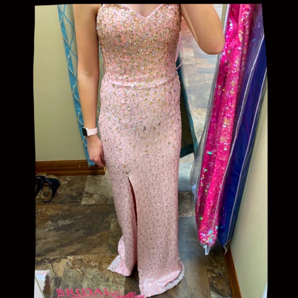 Pink and Gold Prom Dress! Angela and Allison - Size 2